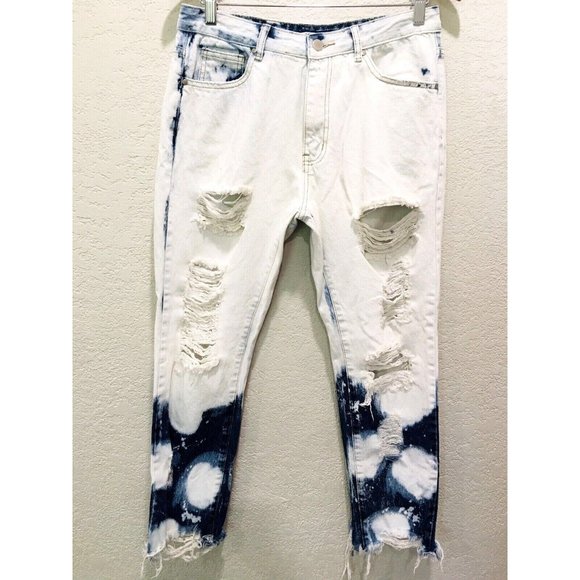 American Bazi Denim - 🔥Special Offer!🔥 American Bazi High Rise Frayed Acid Wash Distressed M